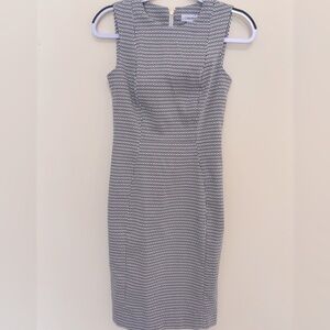 Calvin Klein Black and White Patterned Dress
